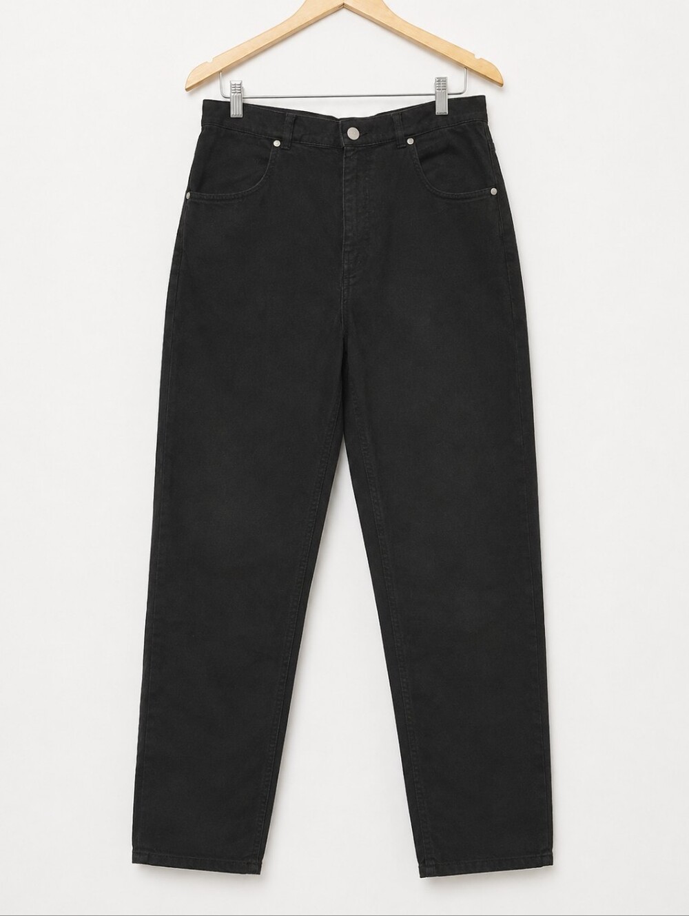 KOTN High Rise Straight Leg Cropped Pants | Black | 100% Egyptian Cotton